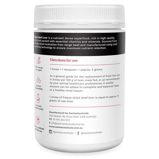 CanineCeuticals Organic Beef Liver 150g
