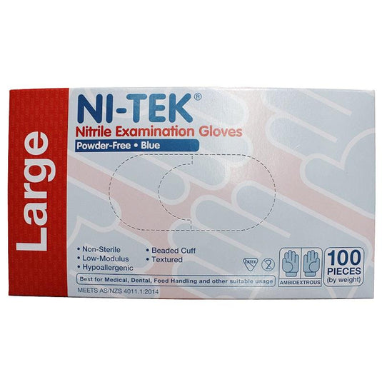 NI-TEK Nitrile Powder Free Gloves Large 100 Pieces/Box