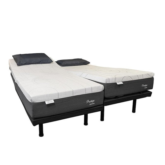 Napp Australia Split RENEW Adjustable Bed Split King with 1 x Long Single Prestige MEDIUM Mattress and 1 x Long Single Prestige PLUSH Mattress