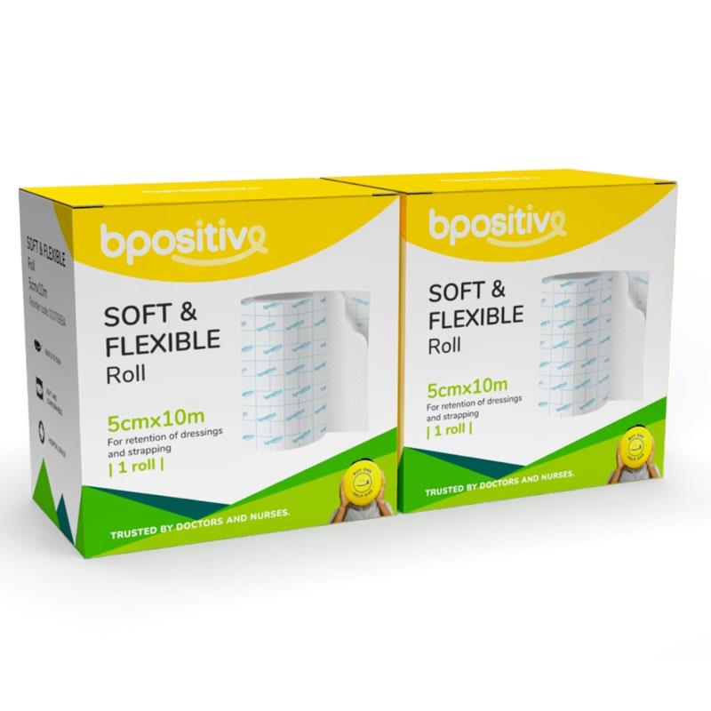 Load image into Gallery viewer, bpositive Soft &amp; Flexible Roll 5cmx10m 2Pack
