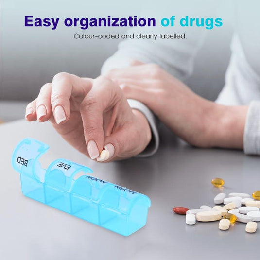 Flightmode 7 Day Travel Pill Box Medicine Organiser with Individual Daily Compartment 1Unit