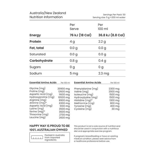 Happy Way Unflavoured Marine Collagen Powder 250g