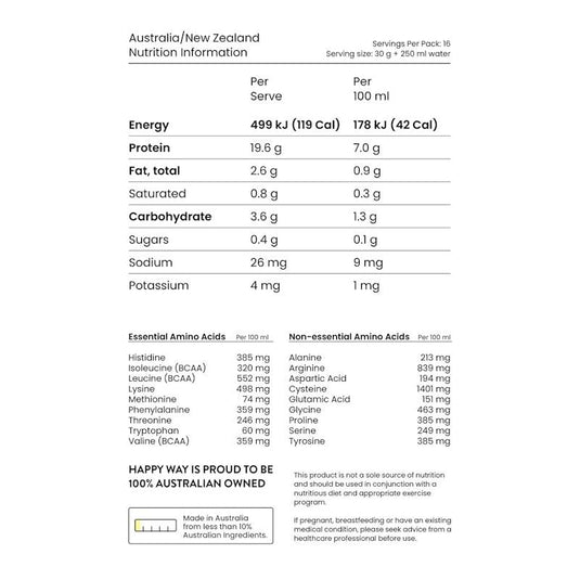 Happy Way Choc Pea Princess Vegan Protein Powder 500g