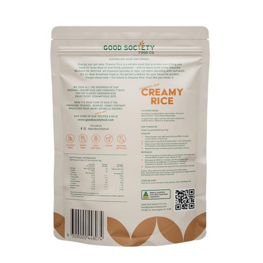 Good Society Food Co. Creamy Rice - Cinnamon Bun 1Kg