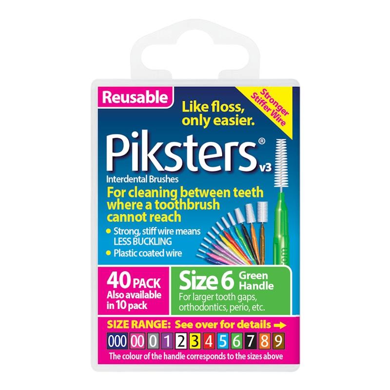 Load image into Gallery viewer, Piksters Interdental Brushes Green Size 6 40pk
