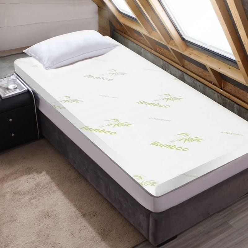 Load image into Gallery viewer, Clevinger 4cm Memory Foam Mattress Protector with Bamboo Cover - Single 1pc
