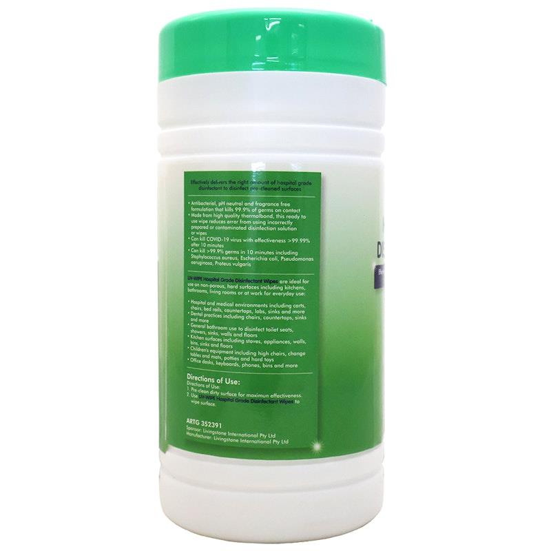 Load image into Gallery viewer, Liv-Wipe Hospital Grade Sanitiser Disinfectant 100 Wipes 1tub
