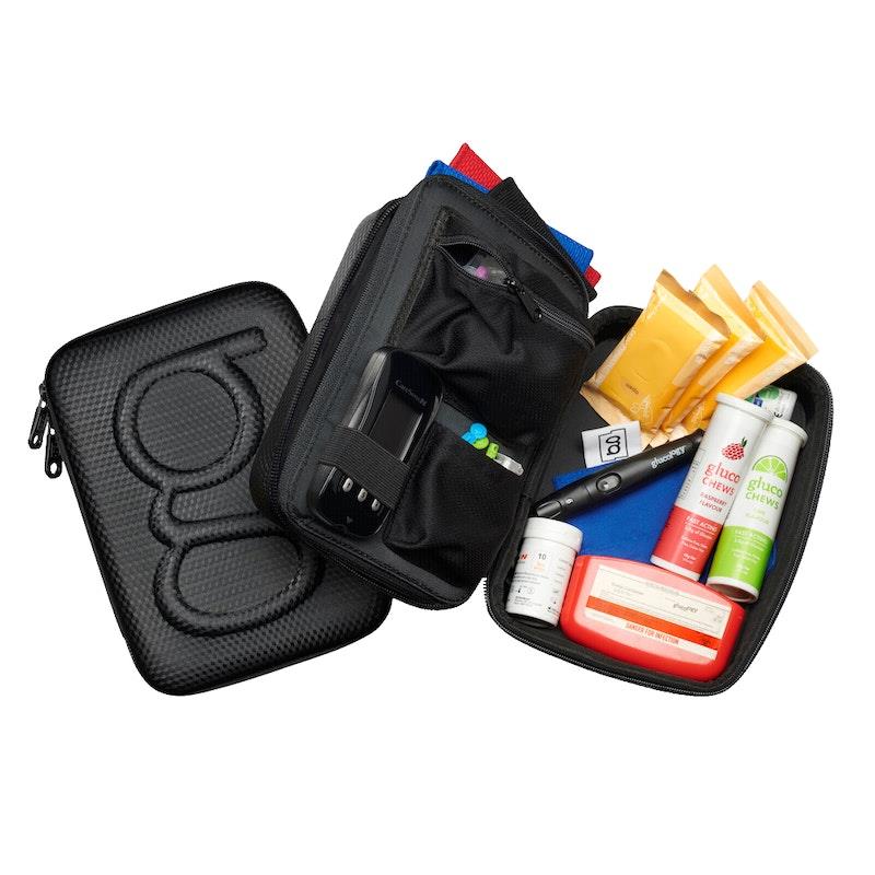 Load image into Gallery viewer, Glucology Travel Bundle Case - Plus, Black/ 2 Pen Pouch - Black/ 3 Sharps
