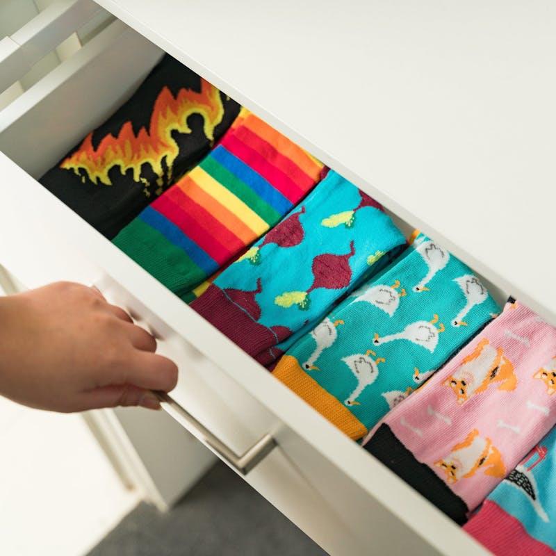 Load image into Gallery viewer, Sock Exchange 8 Pairs Fashion Novelty Funny  Socks one Size 5-13 Bundle
