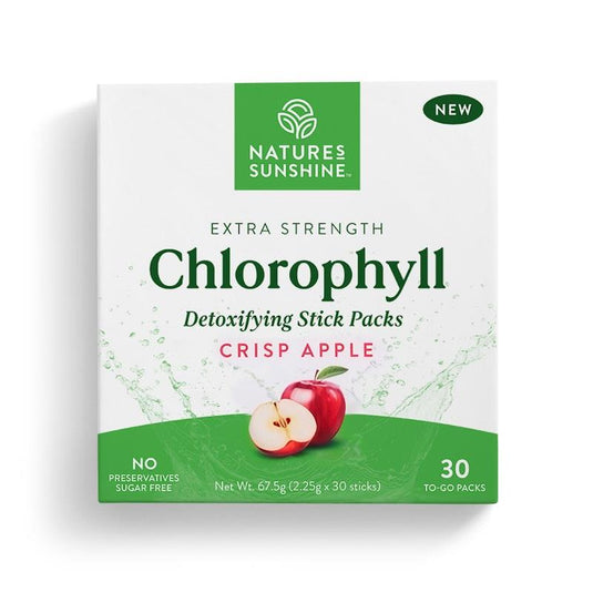 Nature's Sunshine Extra Strength Chlorophyll (30 Stick Packs) Crisp Apple
