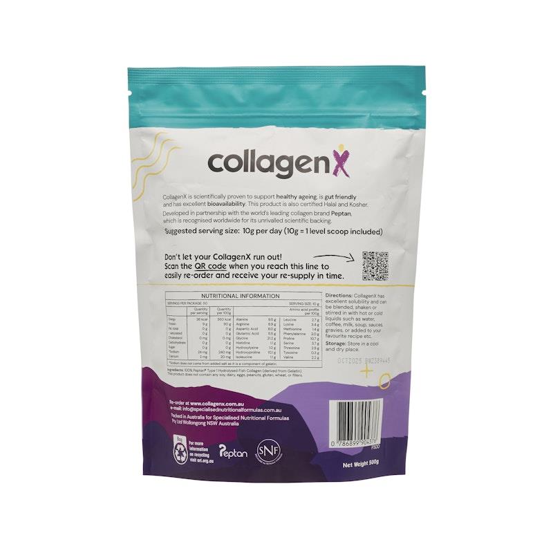 Load image into Gallery viewer, CollagenX Pure Hydrolysed Fish Collagen Peptide Powder 500g

