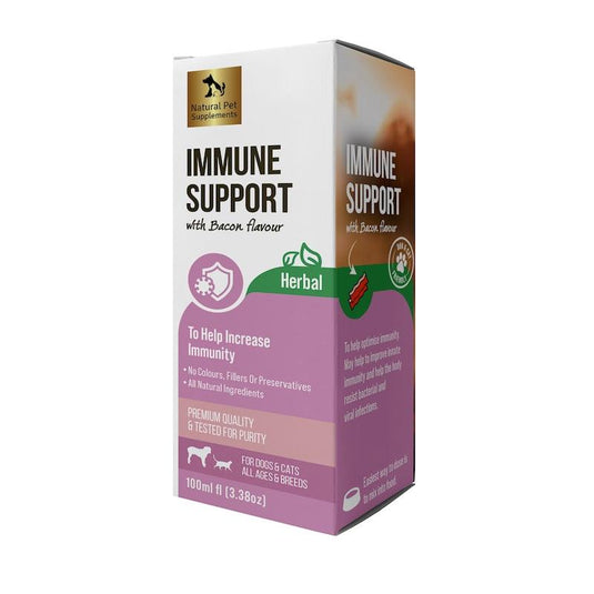 Natural Pet Supplements Immune Support Bacon Flavour Liquid 100ml