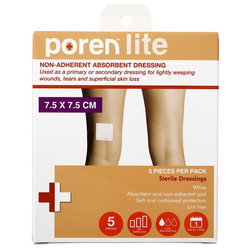 Load image into Gallery viewer, Poren-Lite Non-Adherent Absorbent Dressing Sterile 7.5 X 7.5cm 5Box
