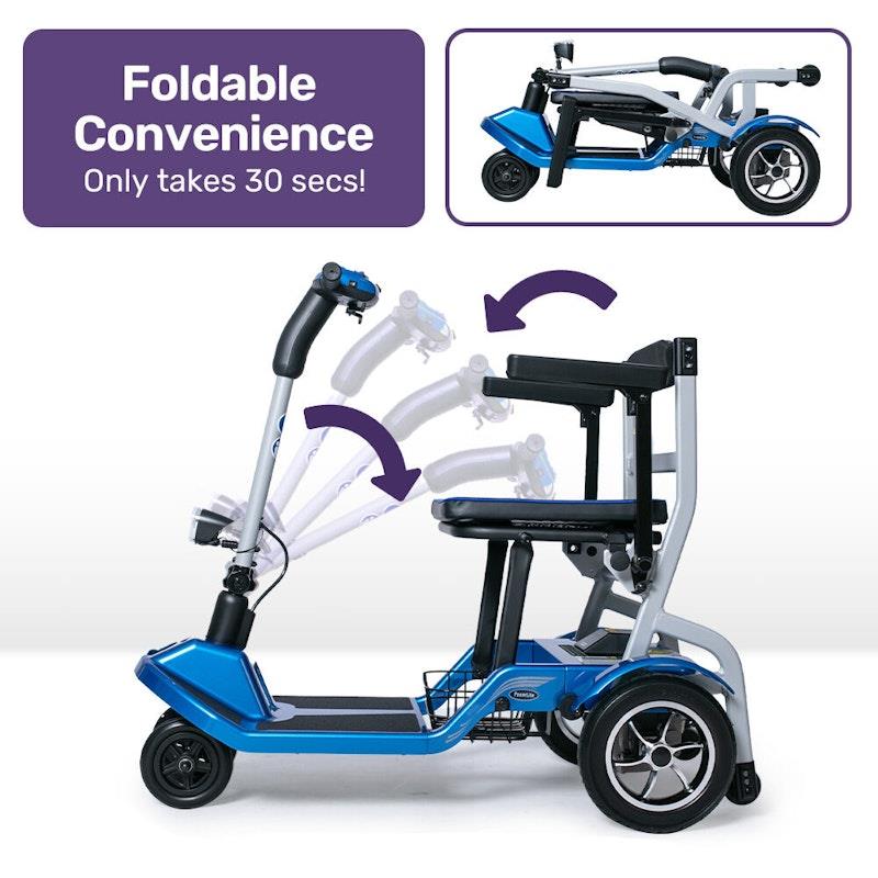 Load image into Gallery viewer, Equipmed Ultra-Lightweight Folding Electric Mobility Scooter Blue

