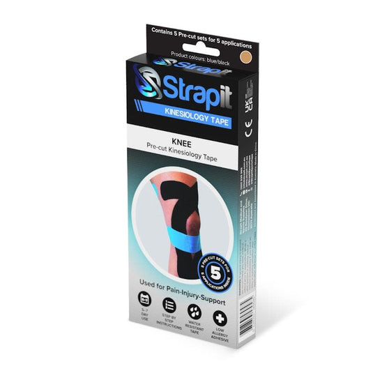 Strapit Knee Precut Kinesiology Tape - TAN - Box of 5 2 Pack