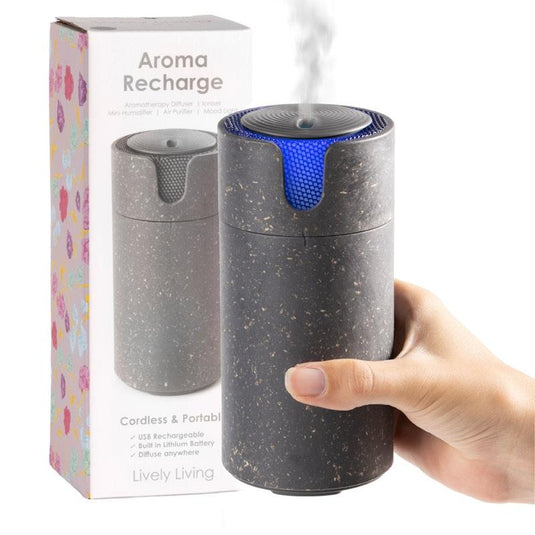 Lively Living Aroma-Recharge Cordless Diffuser + Oil Charcoal Colour