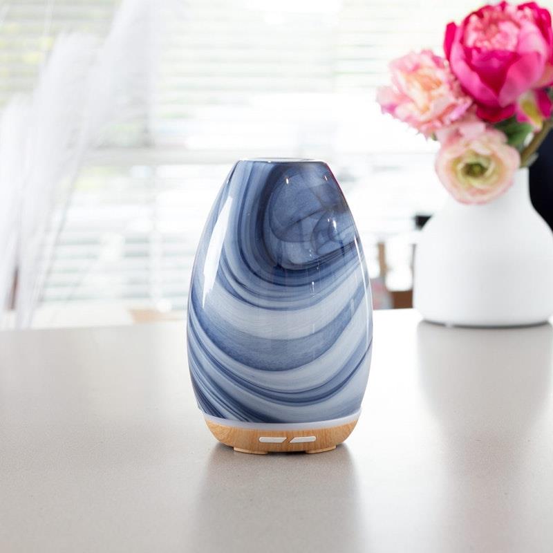 Load image into Gallery viewer, Lively Living Aroma-Swirl Glass Diffuser Denim
