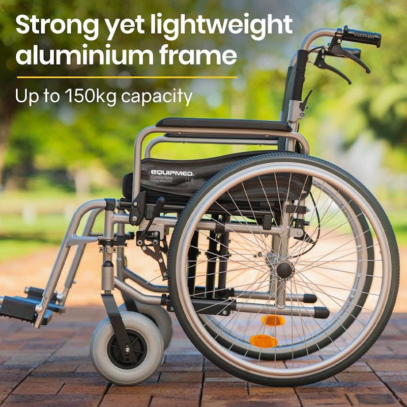 Load image into Gallery viewer, Equipmed Folding Wheelchair XXL Extra-Wide Bariatric Seat Black
