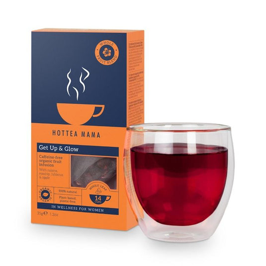 HOTTEA MAMA Organic Get Up & Glow - Fruity Tea For A Caffeine-Free Boost 1Pack