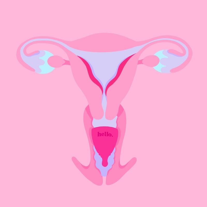 Load image into Gallery viewer, Hello Period Average Cervix Cup Blue MED
