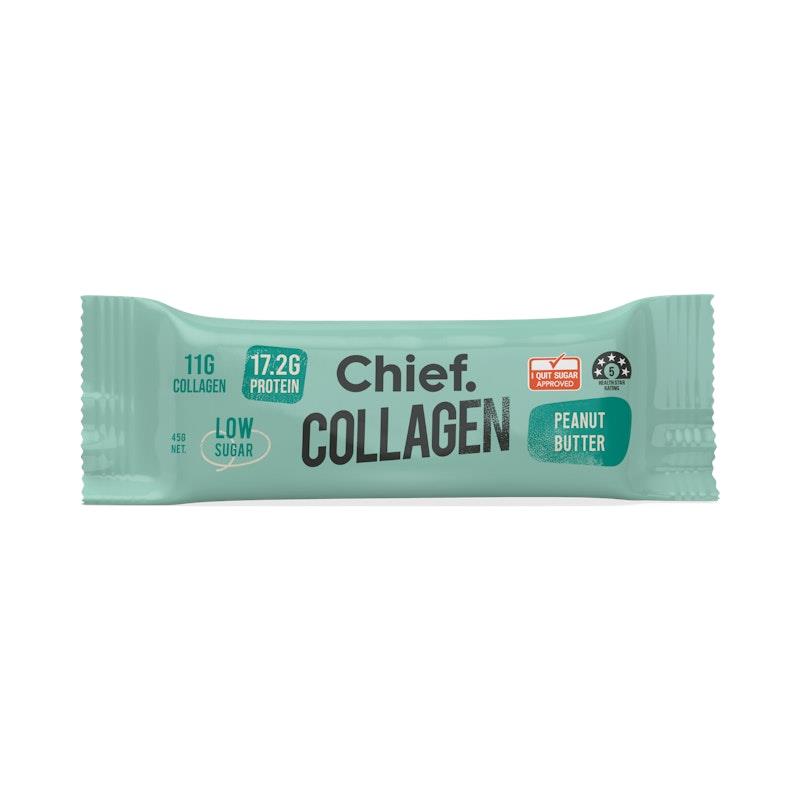 Load image into Gallery viewer, Chief Collagen Protein Bar - Peanut Butter 12 Pack
