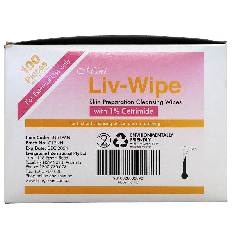 Load image into Gallery viewer, Liv-Wipe Skin Prep Antiseptic Cleansing Wipe 1% Cetrimide 100pcs
