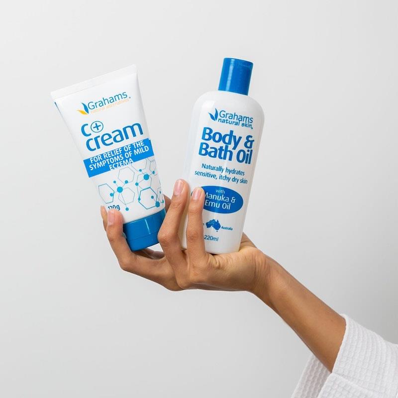 Load image into Gallery viewer, Grahams Natural Itchy Skin Care Pack C+ 120g / Bath Oil 200ml PACK
