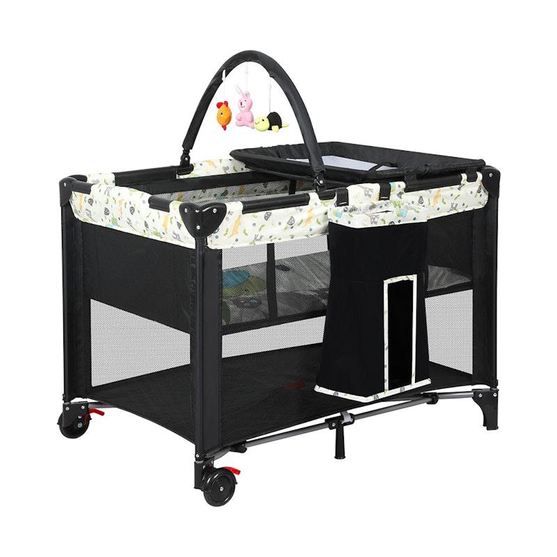 Load image into Gallery viewer, BoPeep Baby Cot Bed Crib Portable Bassinet Safety Rails Fence Foldable Travel 1pc
