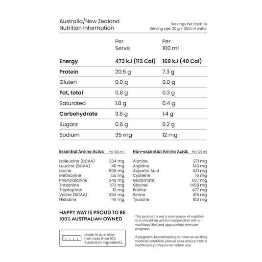 Happy Way Ashy Bines Passionfruit Vegan Protein Water Powder 420g