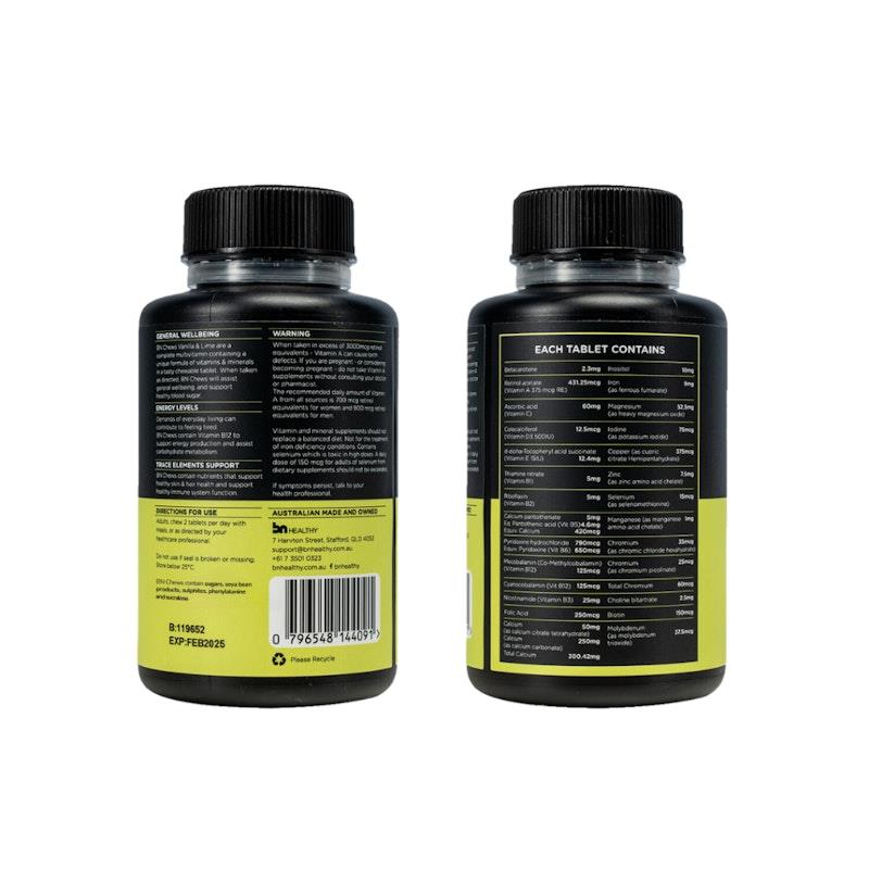 Load image into Gallery viewer, BN Healthy Chews Vanilla &amp; Lime - Chewable Multivitamin 60 Tablets
