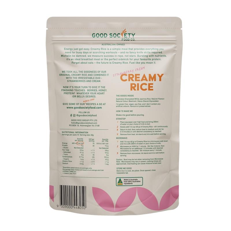Load image into Gallery viewer, Good Society Food Co. Cream Creamy Rice - Strawberry Cream 400g
