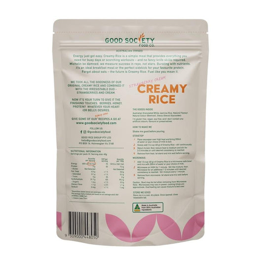 Good Society Food Co. Cream Creamy Rice - Strawberry Cream 400g