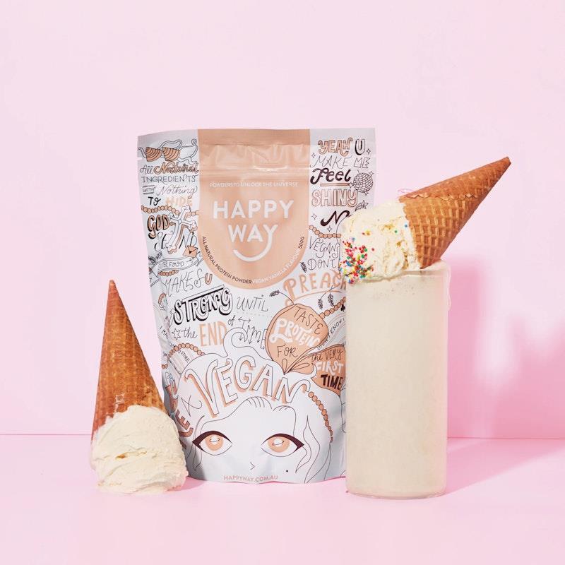 Load image into Gallery viewer, Happy Way Like A Vegan Vanilla Protein Powder Travel Packs 6x60g

