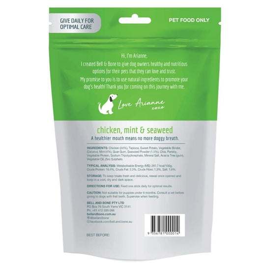 Bell & Bone Chicken, Mint & Seaweed Dental Sticks Medium