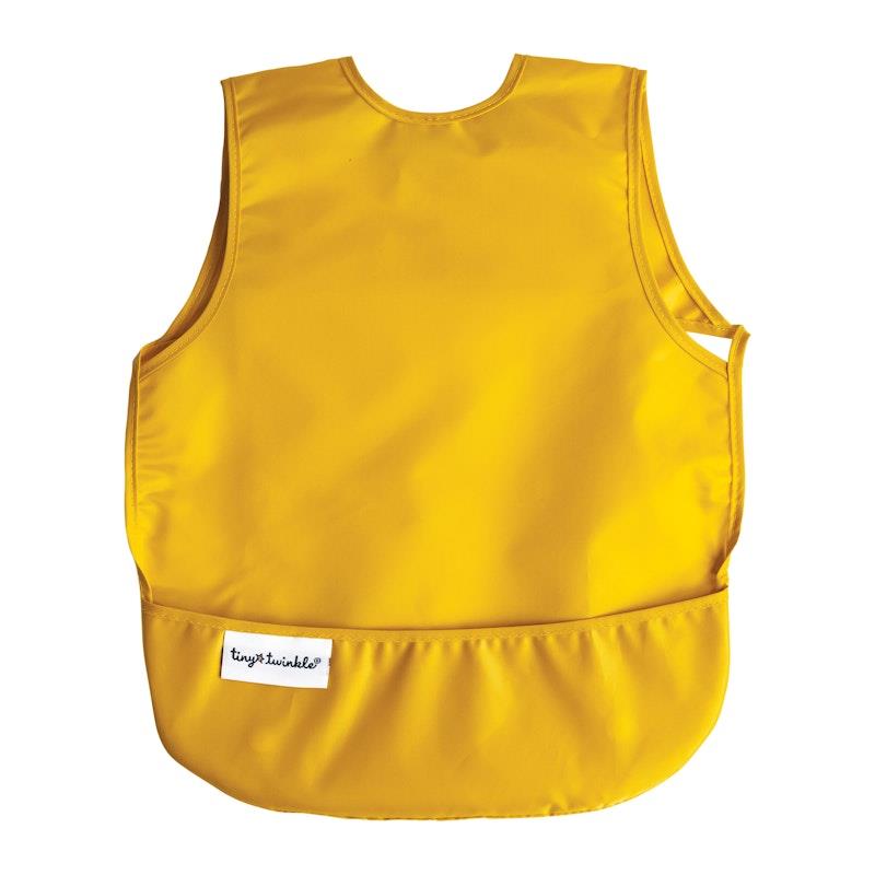 Load image into Gallery viewer, Tiny Twinkle - Mess - Proof Apron Bib 2 Pack - Taupe &amp; Dandelion Small (6-24M)
