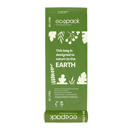 Ecopack 80L Compostable Garbage Bags Bundle 3 Rolls/30 Bags
