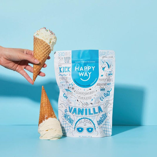 Happy Way Vanilla Whey Protein Powder Travel Packs 6x60g