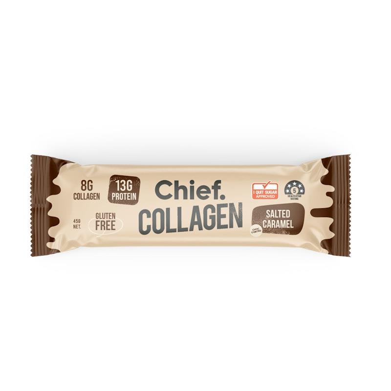 Load image into Gallery viewer, Chief Collagen Protein Bar - Choc Salted Caramel 12 Pack
