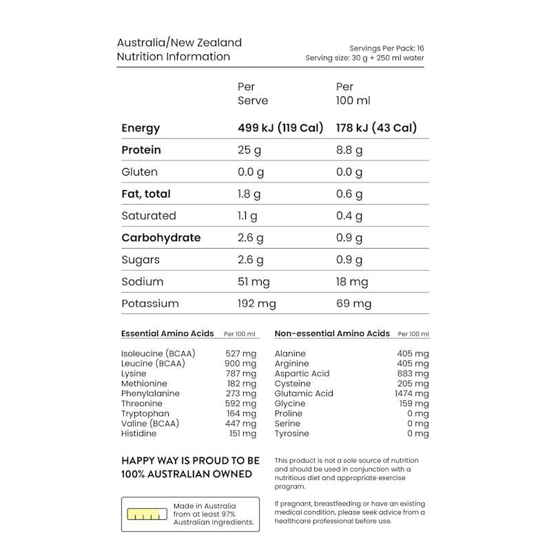 Load image into Gallery viewer, Happy Way Flavourless Whey Protein Powder 500g
