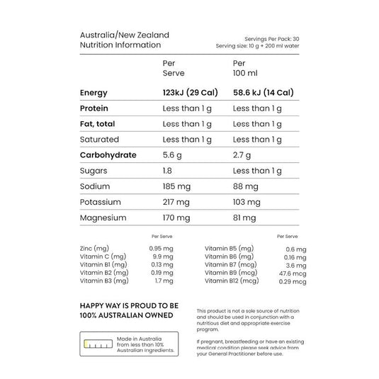 Happy Way Lemon Lime Electrolytes Powder 300g