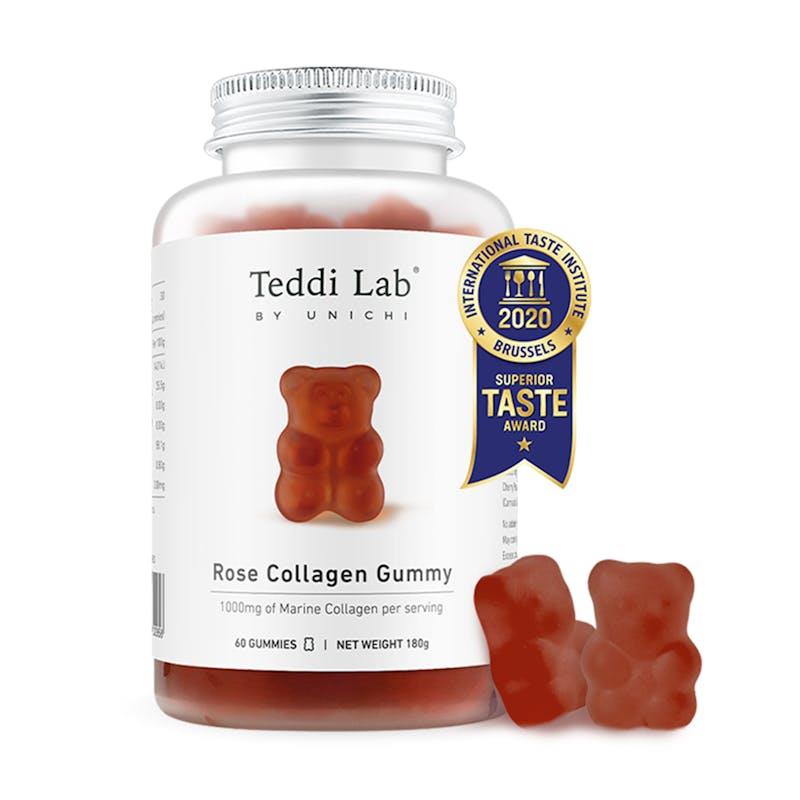 Load image into Gallery viewer, Teddi Lab by Unichi Rose Collagen Gummy 60s x3 Anti-Aging &amp; Skin elasticity Pack
