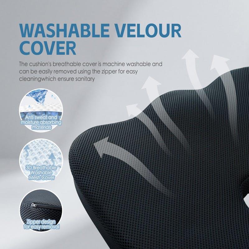 Load image into Gallery viewer, Clevinger Memory Foam Car Office Seat Cushion with Black Cover 1pc
