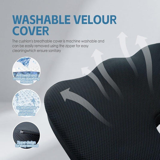 Clevinger Memory Foam Car Office Seat Cushion with Black Cover 1pc