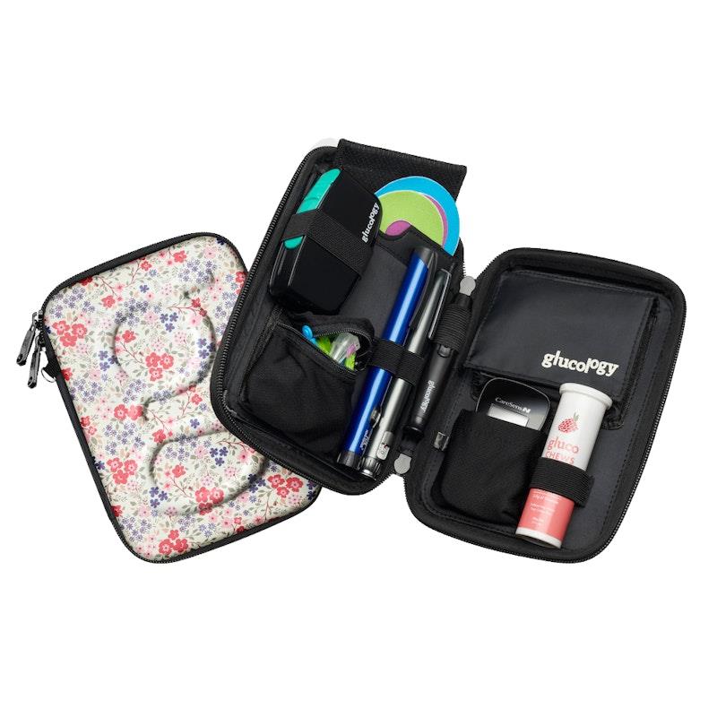 Load image into Gallery viewer, Glucology Travel Bundle Case - Classic, Floral/ 2 Pen Pouch - Floral/ 3 Sharps
