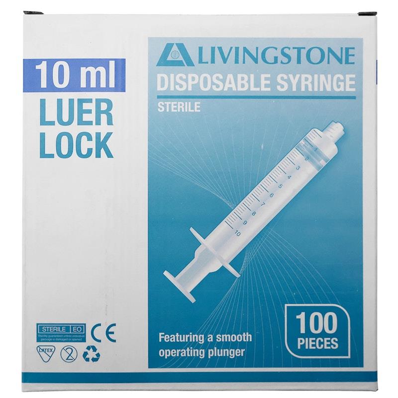 Load image into Gallery viewer, Livingstone Syringe Luer Lock Tip 10ml 100 Pieces/Box
