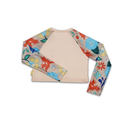 tyoub Kids Long Sleeved Cropped Rash Vest Phoenix Print | Vanilla 10years
