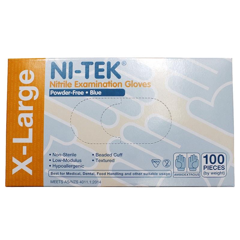 Load image into Gallery viewer, NI-TEK Nitrile Powder Free Gloves Extra Large 100 Pieces/Box
