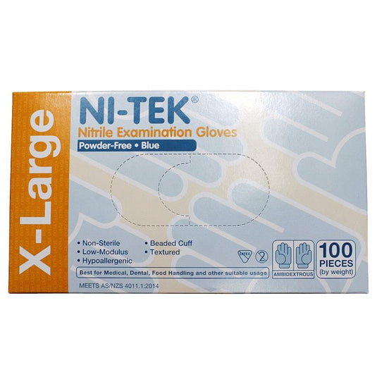 NI-TEK Nitrile Powder Free Gloves Extra Large 100 Pieces/Box