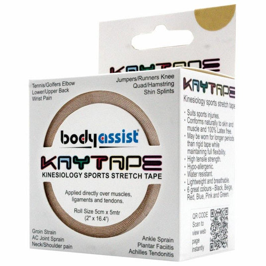 BodyAssist Kaytape Sports-Stretch Tape x 2 Rolls Beige