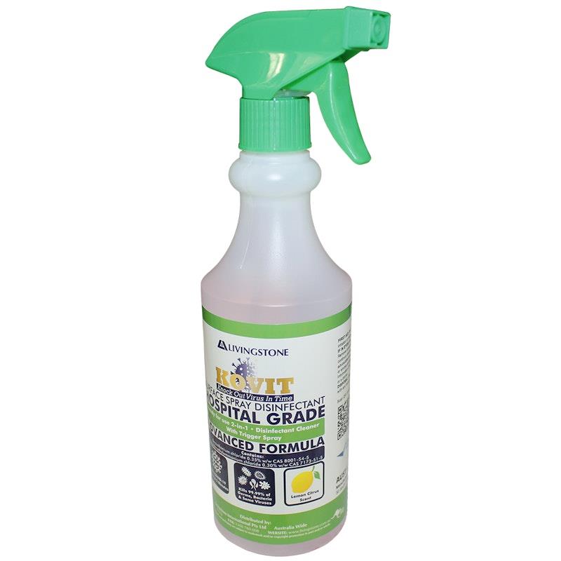 Load image into Gallery viewer, KOVIT Hospital Grade Disinfectant Kills SARS &amp; COVID-19 Neutral pH Lemon Scented Pink Spray 500ml
